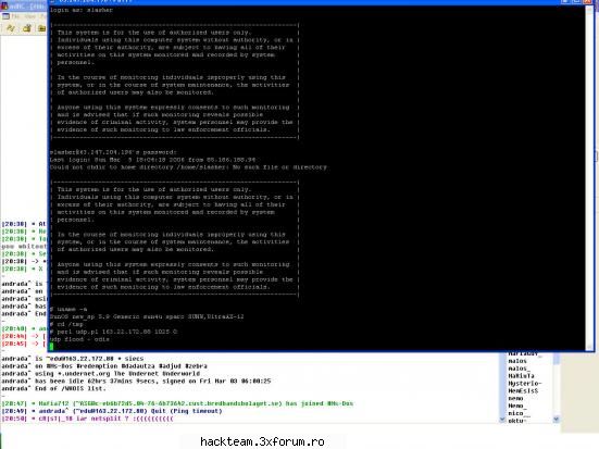 flood de pe sunos :

wget  

perl udp.pl    ( la time pune 0 )

check it out ;) sunos flood