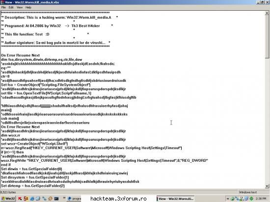 Worm in VBscript - Hmm... anu trecut m-am chinuit sa fac amaratu - Programare